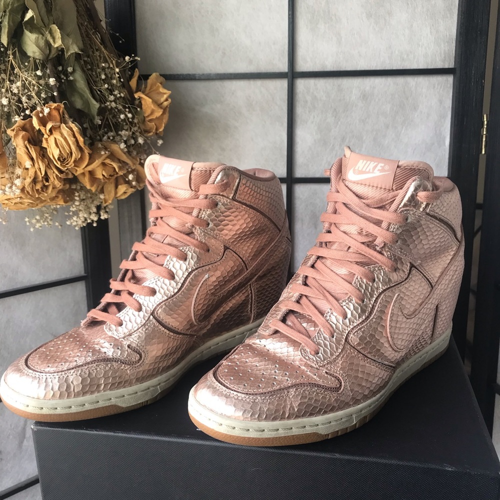 Rose Gold Nike High Tops